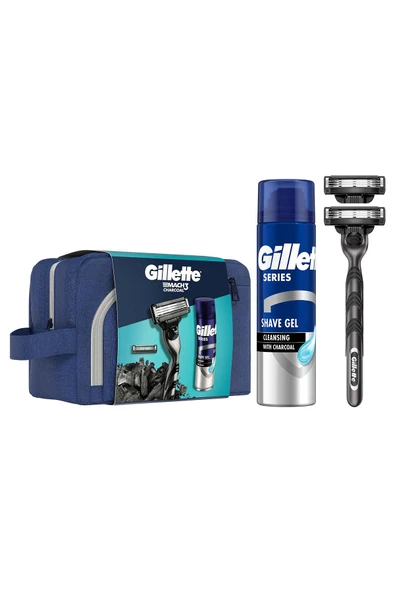 Gillette Charcoal 2Up + Charcoal Series Jel 200ML + Çanta