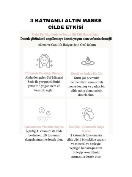 Dermal 3 Katmanlı Rose Flash Foil Göz Altı Torbalarına Karşı Kağıt Göz Maskesi 4 gr 5 Adet - 5