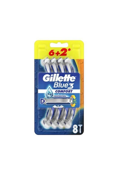 Gillette Blue3 Plus Comfort Tıraş Bıçağı 8'li