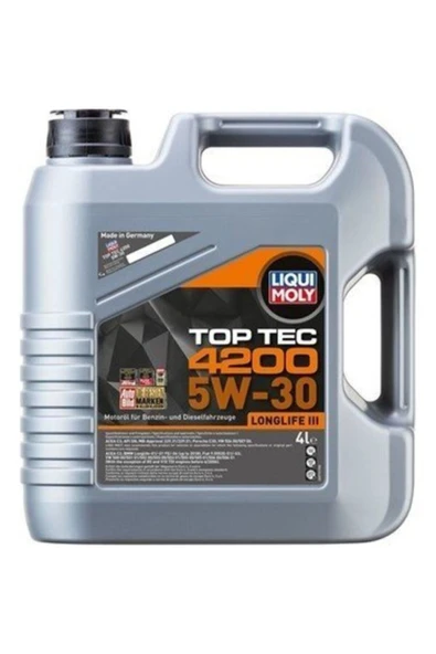 Liqui Moly 5w-30 Tam Sentetik Toptec 4200 4 Lt Motor Yağı Üretim 2024