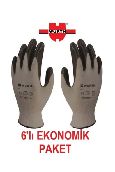 Würth Iş Güvenliği Eldiveni Mekanikçi Siyah Nitril No: 10-xl