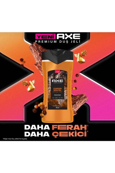 Axe Premium Collection Duş Jeli Copper Santal 3 In 1 Vücut Saç Yüz 300 ml X2 - 3