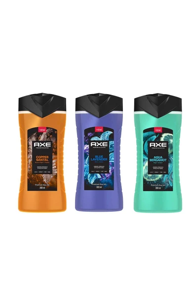 Axe Premium Collection Duş Jeli Copper Santal 300 ml Blue Lavender 300 ml Aqua Bergamot 300 ml - 2