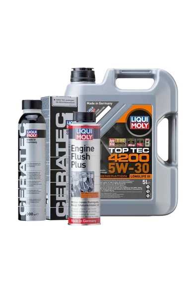 Liqui Moly Liquimoly Set-1 Toptec4200 5lmotor Yağı(5W-30) Ceratec Seamik Katkı300 ml Motorıçi Temizleyici300 ml ürün görseli