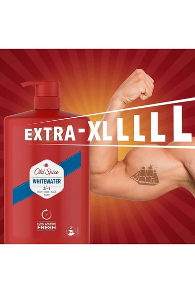 Old Spice Whitewater Erkekler İçin Duş Jeli ve Şampuan 1000 ml Ekstra-XL - 6