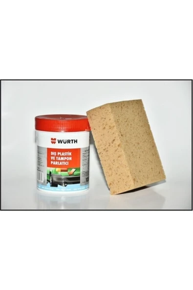 Würth Dış Plastik Tampon Parlatıcı 1000 Ml. + Oto Yıkama Süngeri Çok Amaçlı Tampon Plastik Par