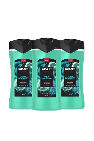 Axe Premium Collection Duş Jeli Aqua Bergamot 3 In 1 Vücut Saç Yüz 300 ml X3 - 2