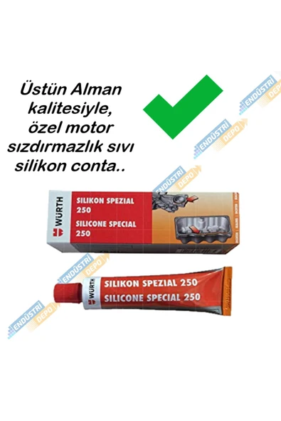 Würth Silikon Sıvı Conta Siyah 250c 70ml - Resim 2