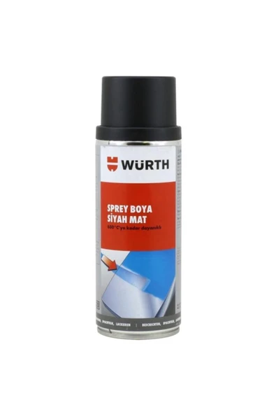 Würth Mat Siyah Isıya Dayanıklı Egzoz Soba Sprey Boya 650 C