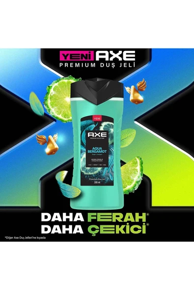 Axe Premium Collection Duş Jeli Aqua Bergamot 3 In 1 Vücut Saç Yüz 300 ml X2 - 3