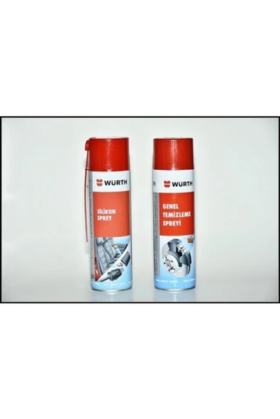 Würth Genel Temizleyici 500 ml + Würth Silikon Sprey 500 ml 2'li Set