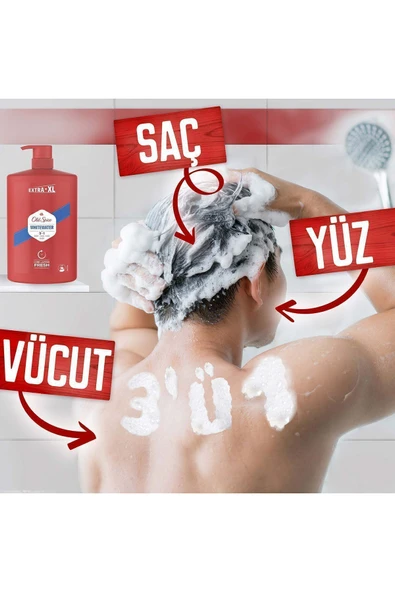 Old Spice Whitewater Erkekler İçin Duş Jeli ve Şampuan 1000 ml Ekstra-XL - 7