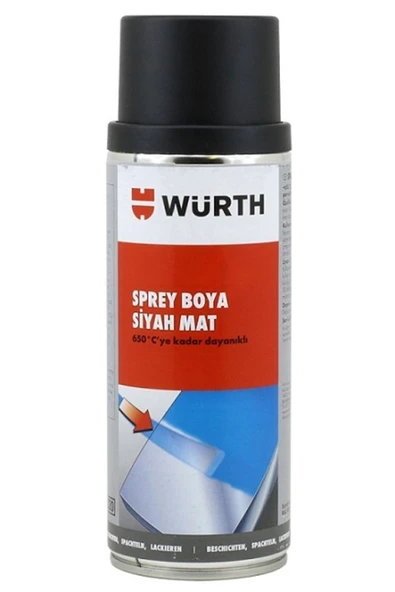 Würth Mat Siyah 650 Derece Isıya Dayanıklı Eksoz Ve Soba Boyası