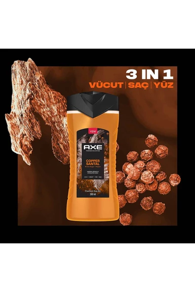 Axe Premium Collection Duş Jeli Copper Santal 3 In 1 Vücut Saç Yüz 300 ml - 7