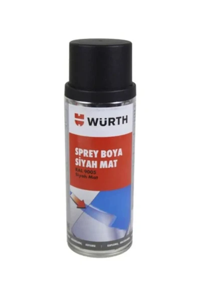 Würth Mat Siyah Sprey Boya Tampon Boyası Oto Boyası Germany 400ml