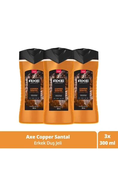 Axe Premium Collection Duş Jeli Copper Santal 3 In 1 Vücut Saç Yüz 300 ml X3