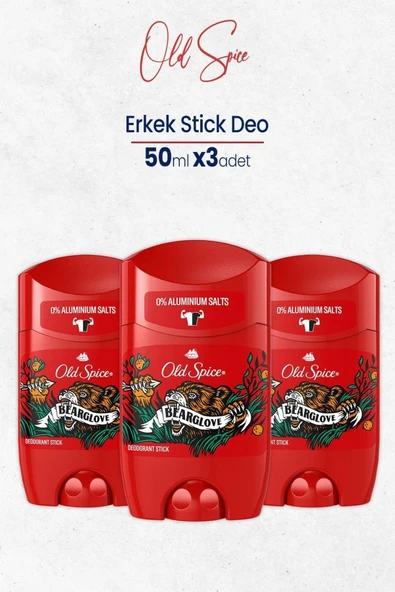 Old Spice Bearglove Erkek Stick Deodorant 50 ml X 3 Adet Exp S.k.t 12/2026