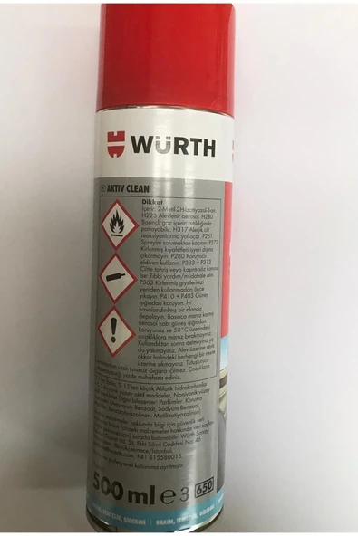 Würth Aktıv Clean Meyve Kokulu Aktif Köpüklü Temizleyici 500ml Uyumlu