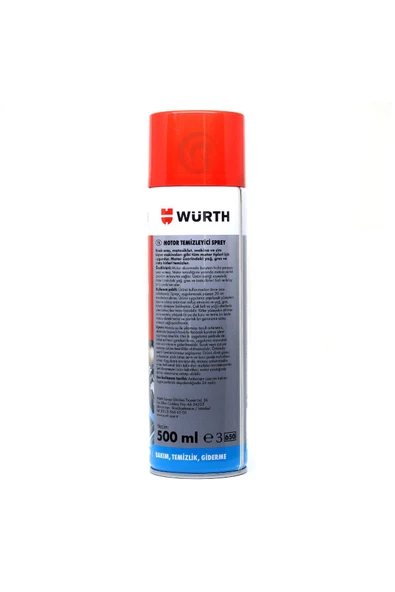 Würth 3x Motor Temizleyici Sprey 500 ml (SU GEREKMEZ) - Resim 5