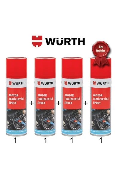 Würth WÜRTH MOTOR TEMİZLEME SPREYİ (500ML) (4 ADET) - 1