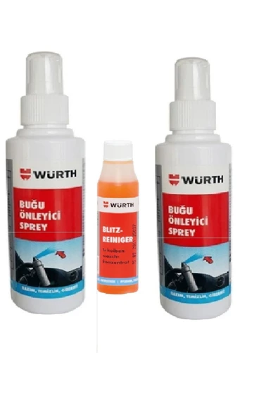 Würth Buğu Önleyici Sprey 2 Adet & Konsantre Cam Sabunu 1 Adet