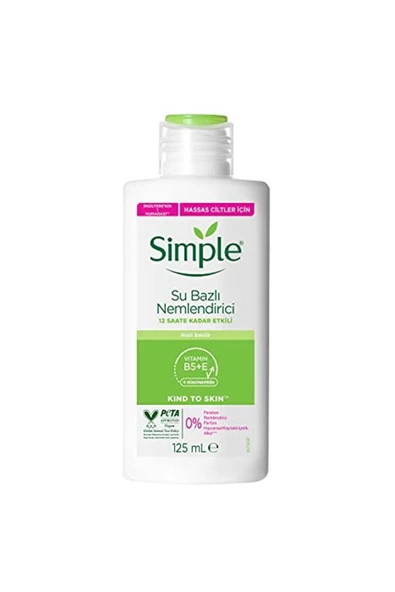 Simple Kind To Skin Su Bazlı Nemlendirici 12 Saate Kadar Etklili Hassas Ciltler Için, 125 Ml