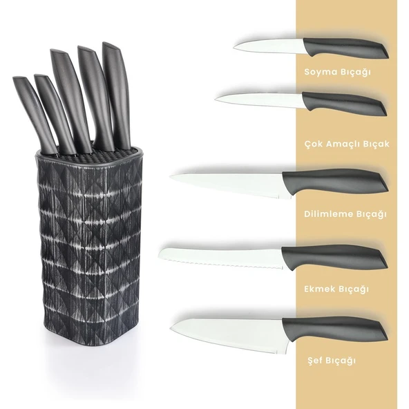 Schafer  Chef  6 Parca Standlı Bıcak Seti