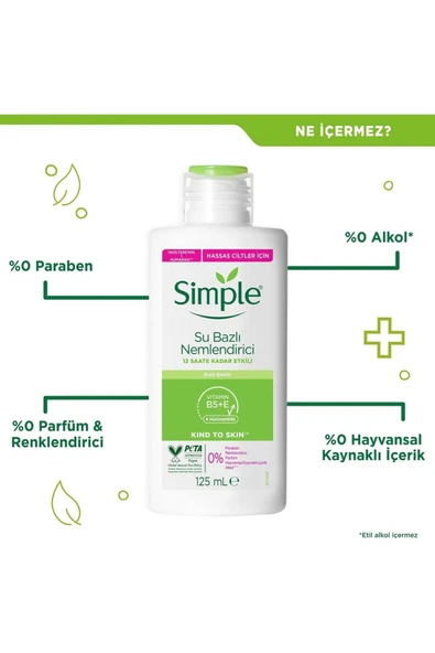 Simple Kind To Skin Su Bazlı Nemlendirici Hassas Ciltler İçin 12 Saate Kadar Etkili 125 ml - 5