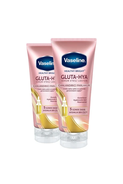 Vaseline Gluta Hya Serum Etkili Vücut Losyonu Canlandırıcı Parlaklık 200 ml X2 - 2