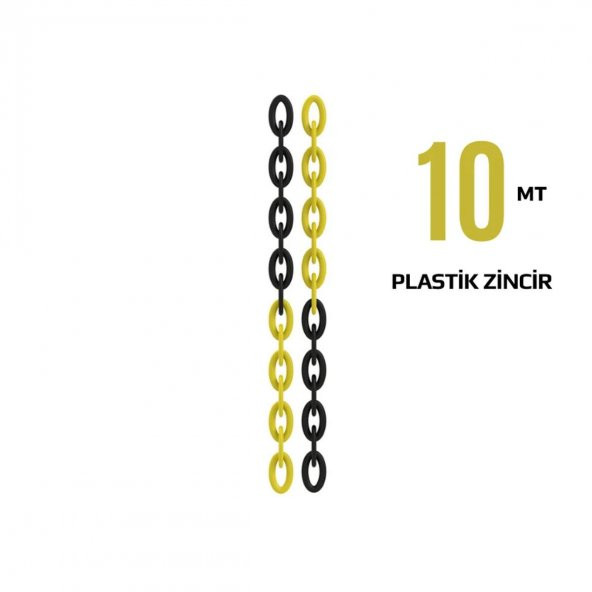 6 Mm Plastik Zincir 1 Metre Sarı-Siyah Şeritli Mfk - Resim 2