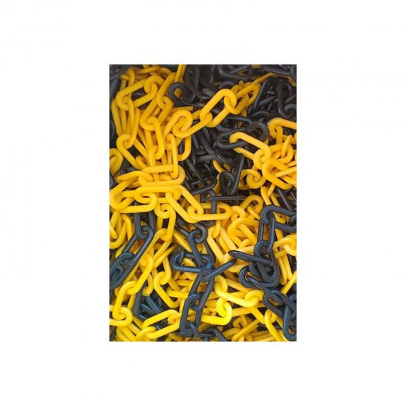 6 Mm Plastik Zincir 1 Metre Sarı-Siyah Şeritli Mfk - Resim 3