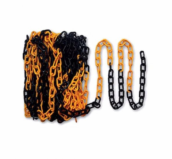 6 Mm Plastik Zincir 1 Metre Sarı-Siyah Şeritli Mfk - Resim 5