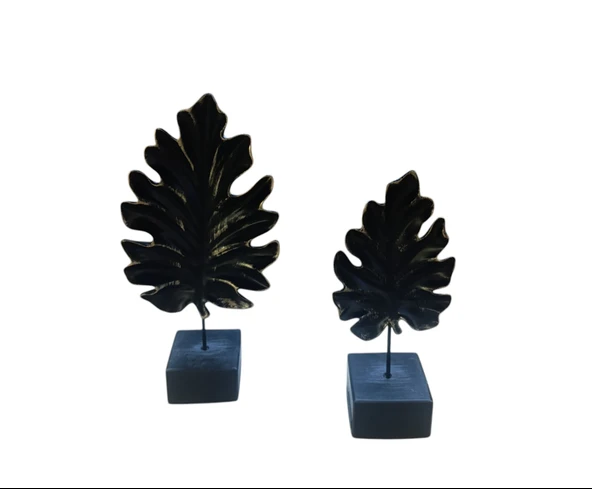 kırılmaz 2li SİYAH RENK çınar yaprağı biblosu - Resim 5