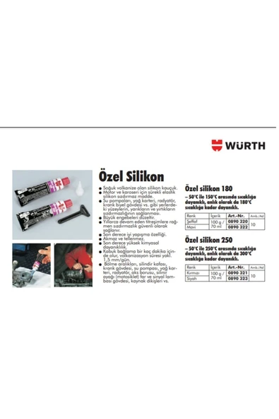 Würth Silikon Sıvı Conta 250c 70 Ml / 3'lü Paket - 2