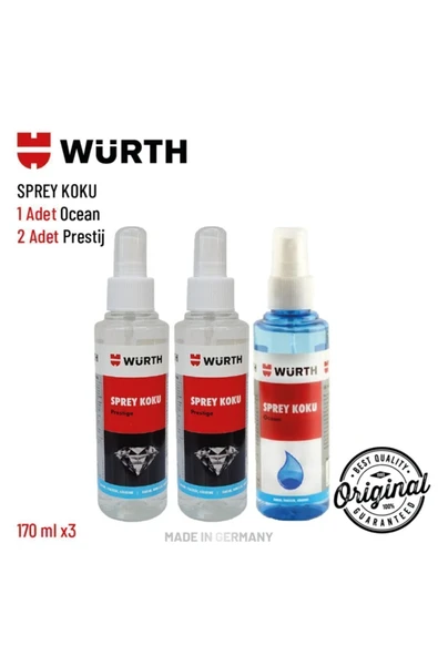 Würth 3'lü Sprey Koku Setleri (2 Adet Prestij + Ocean)
