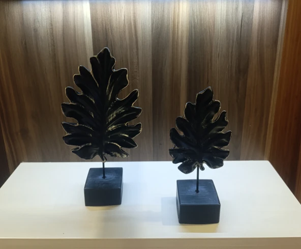 kırılmaz 2li SİYAH RENK çınar yaprağı biblosu - Resim 8