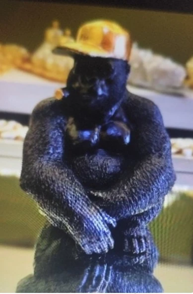 kırılmaz polyester, SİYAH RENK Goril biblo - Resim 5