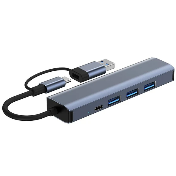 Inca IUTP-5T 5'li USB Tip-C aliminyum Hub - 5