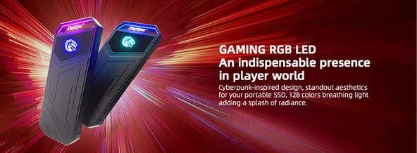 KingSpec Z5 Taşınabilir SSD 512 GB, 2090MB/s Metal RGB Kasa USB-C - 5