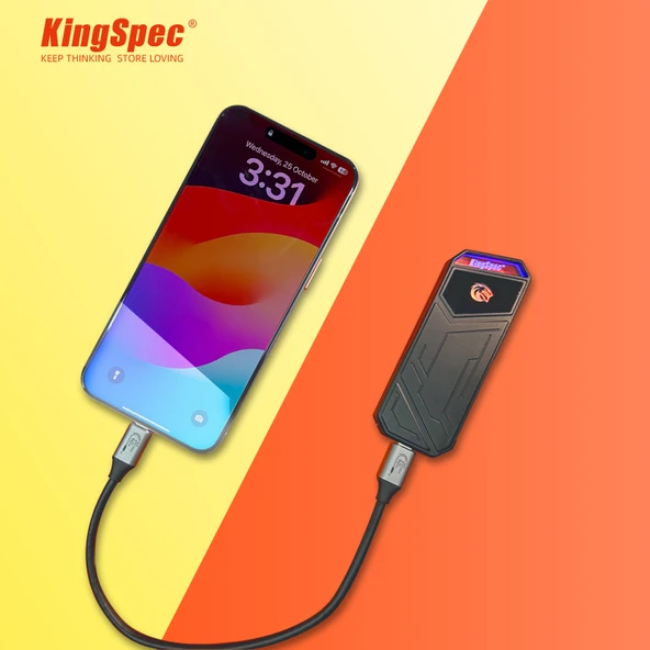 KingSpec Z5 Taşınabilir SSD 1TB, 2090MB/s Metal RGB Kasa USB-C - 5