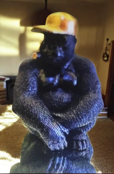 kırılmaz polyester, SİYAH RENK Goril biblo - Resim 3