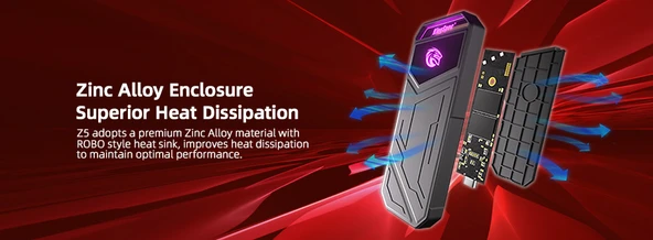 KingSpec Z5 Taşınabilir SSD 512 GB, 2090MB/s Metal RGB Kasa USB-C - 6