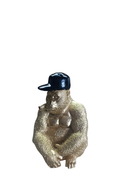 kırılmaz polyester,SARI RENK Goril biblo - Resim 7