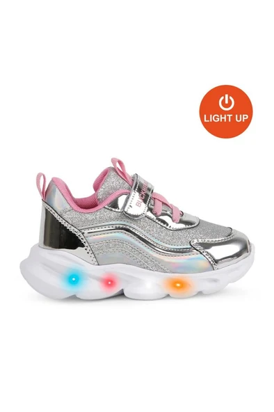 Buckhead BUCK4430 GLOSSY SHINY Kız Çocuk Işıklı Spor Ayakkabı Gümüş 22-32