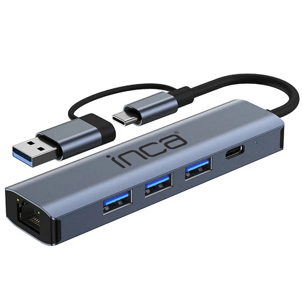 Inca IUTP-5T 5'li USB Tip-C aliminyum Hub - 2