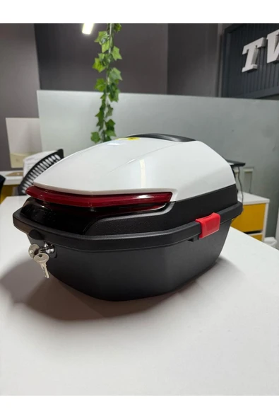 Motosiklet Arka Çanta 33LT IŞIKLI stop sağ sol sinyal beyaz