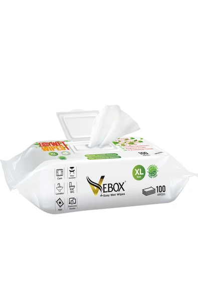 Vebox Easy Wet Wipes Yüzey Temizlik Havlusu 8x100 800 Yaprak - 4