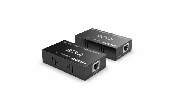 Inca IEX-60 Cat 5E/6 60m FHD 1080P 3D HDMI Extende r - Resim 5