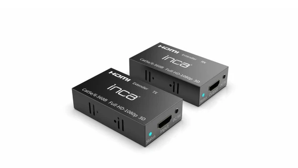 Inca IEX-60 Cat 5E/6 60m FHD 1080P 3D HDMI Extende r - Resim 2