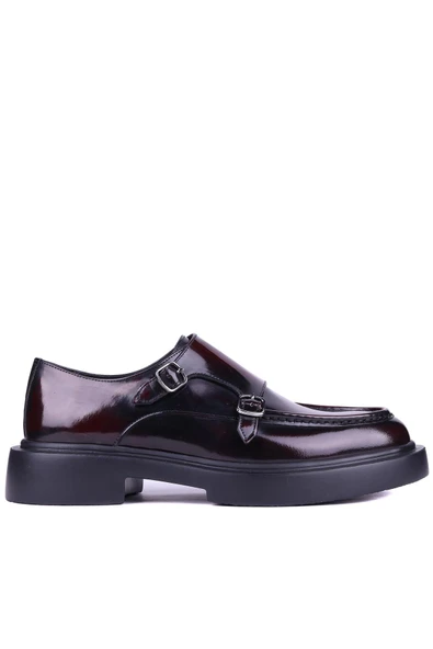 Shoetyle - Bordo Açma Deri Tokalı Erkek Ayakkabı 250-1616 - 3